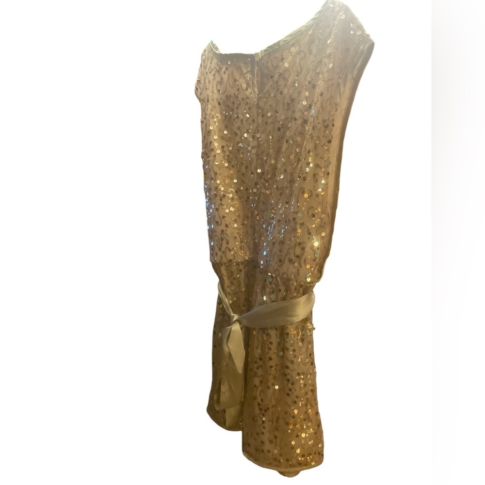My Michelle Girls Gold Sequin Party Dress Size 10 Formal Flower Girl Holiday - Picture 8 of 10